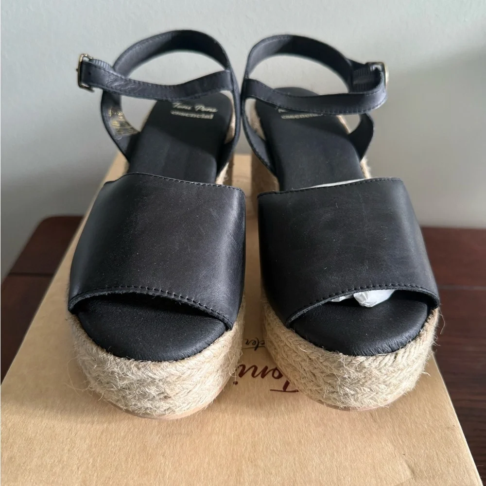 Toni Pons Adriana platform espadrille‎ black sandals New 5